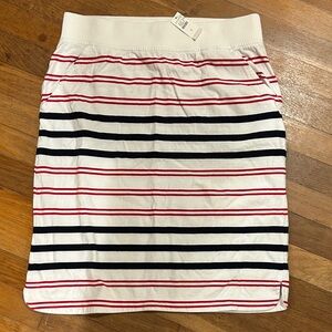 Talbots White Skirt with Red and Black Stripes size small NEW